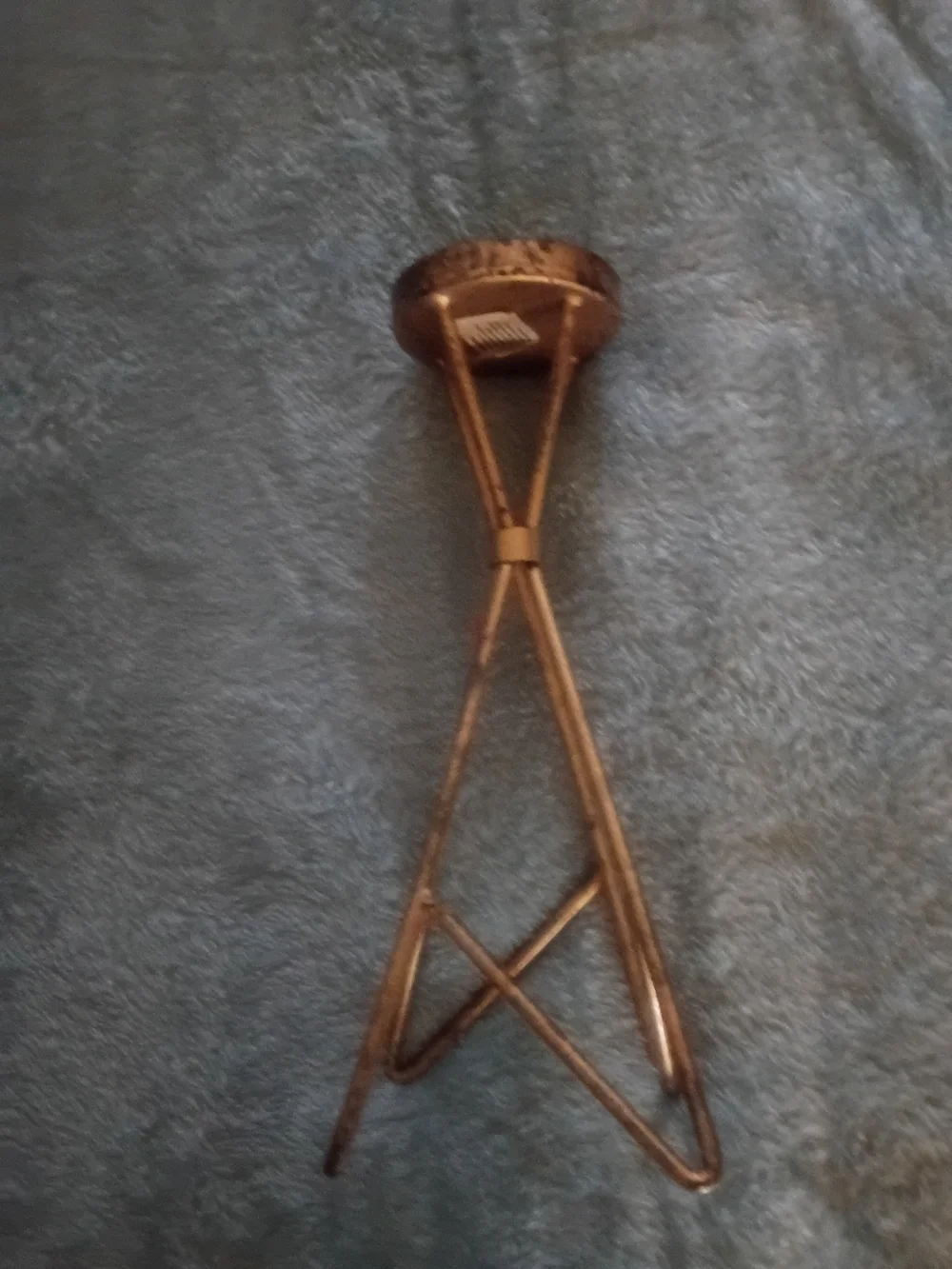 Vintage Metal Candle Holder Stand in Gold Tone